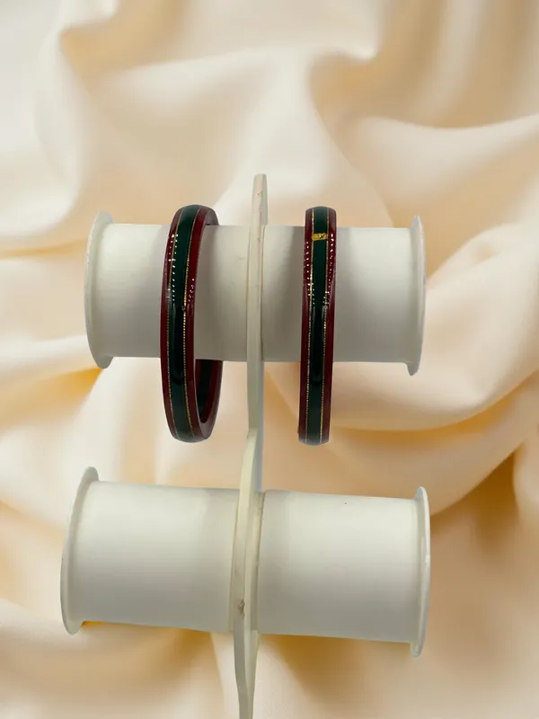 Maroon_Green_Decorative_Bangles_for_Women