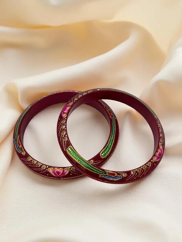 Maroon_Embellished_Bangle_Set_for_Women