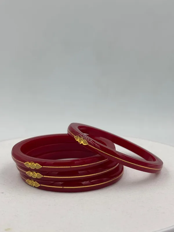 Maroon_Gold_Accent_Bangle_Set_For_Women