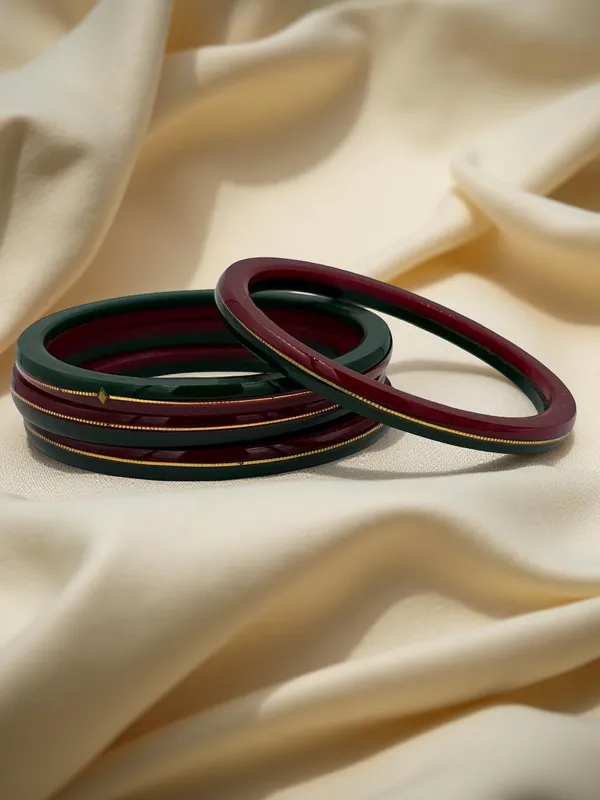 Green_And_Maroon_Embellished_Bangle_Set_for_Women