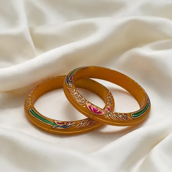 Light_Yellow_22K_Gold_Plastic_Hand_Painted_Bangle_Set_For_Women_Pack_Of_2