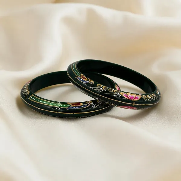 Green_22K_Gold_Plastic_Hand_Painted_Floral_Bangle_Set_For_Women_Pack_Of_2