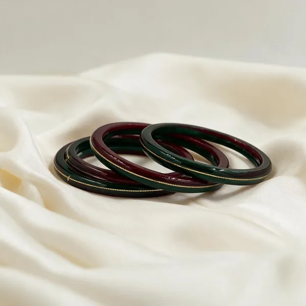 Red_&_Green_Gold-Tone_Plastic_Slim_Bangle_Set_For_Women_Pack_Of_4