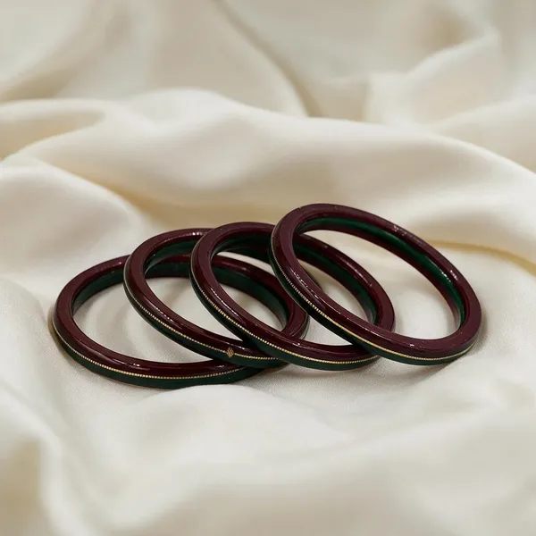 Red_&_Green_Gold-Tone_Plastic_Dotted_Bangle_Set_For_Women_Pack_Of_4