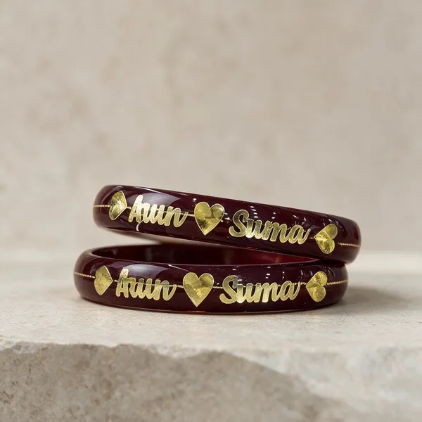 Maroon_Gold-Tone_Plastic_Script_Motif_Bangle_Set_For_Women_Pack_Of_2