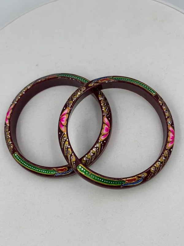Maroon_Traditional_Decorative_Bangles_Set_for_Women