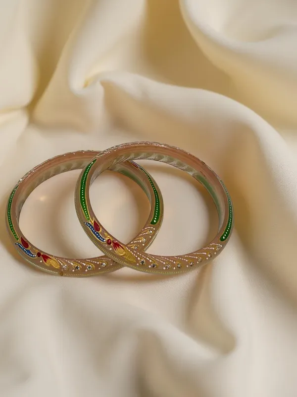 Gold-Tone_Enamel_Embellished_Bangles_for_Women