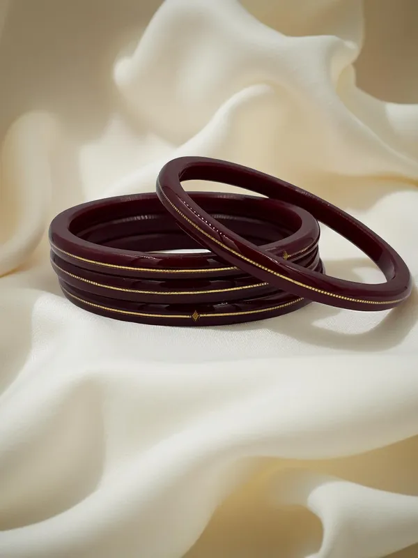 Maroon_Gold_Tone_Bangle_Set_for_Women