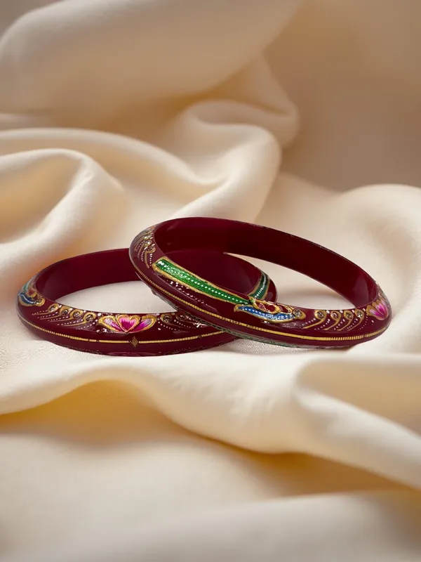 Maroon_Embellished_Bangle_Set_for_Women