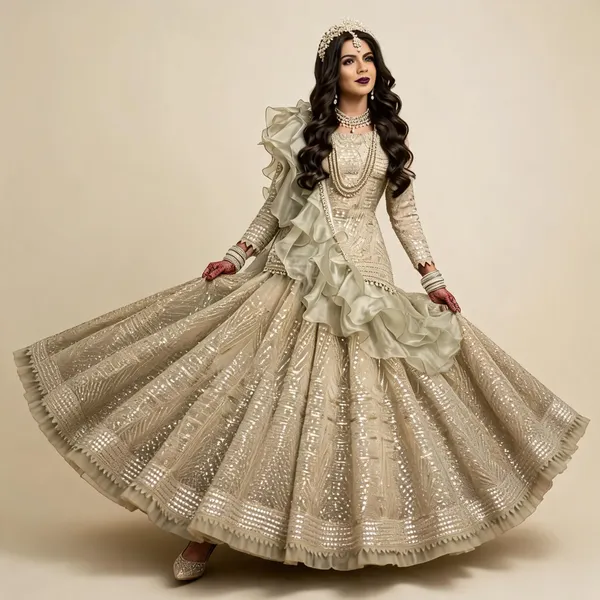 Beige_Net_Flared_Embroidered_Lehenga_Set_For_Women