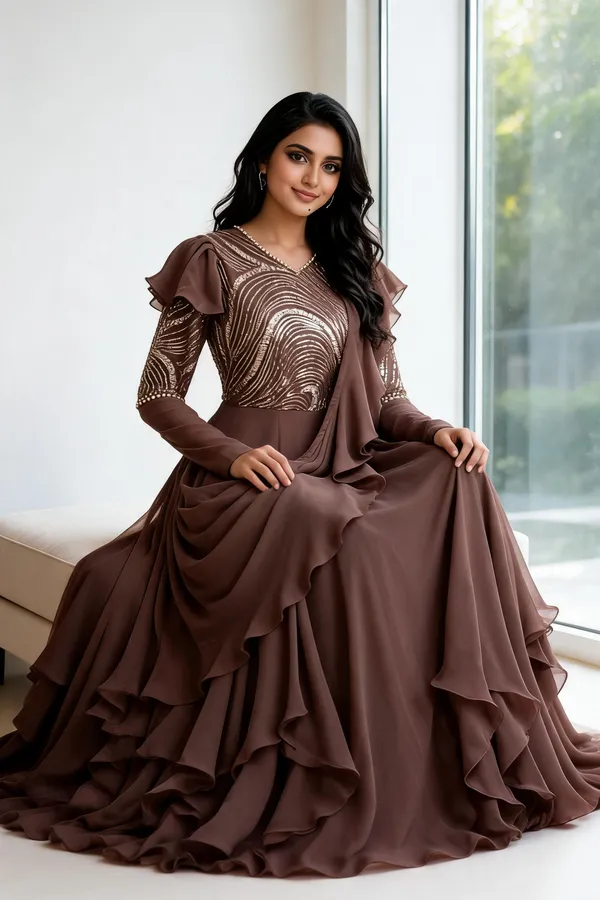 Brown_Star_Georgette_Flared_Embellished_Gown_For_Women