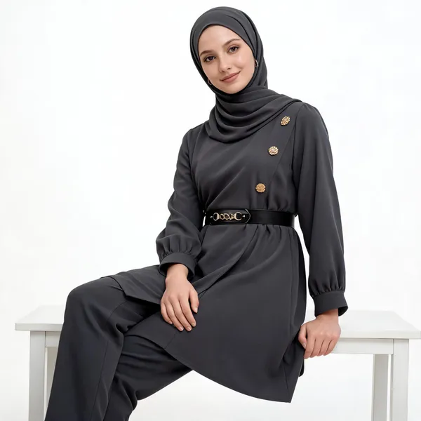 Charcoal_Grey_Cye_Crush_Relaxed_Tunic_And_Pants_Set_For_Women