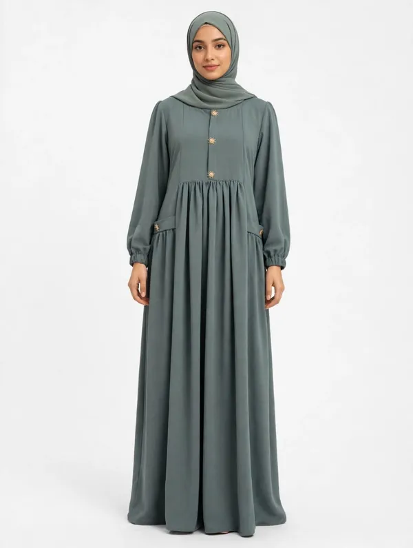 Sage_Green_Modest_Flared_Dress_for_Women
