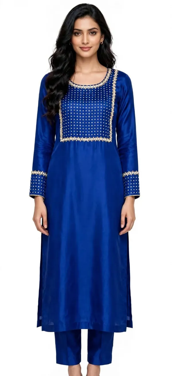 Blue_Embellished_Straight_Kurta_Set_for_Women