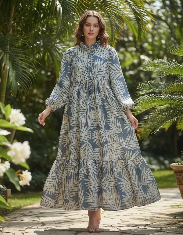 Blue_Botanical_Print_Flared_Maxi_Dress_for_Women
