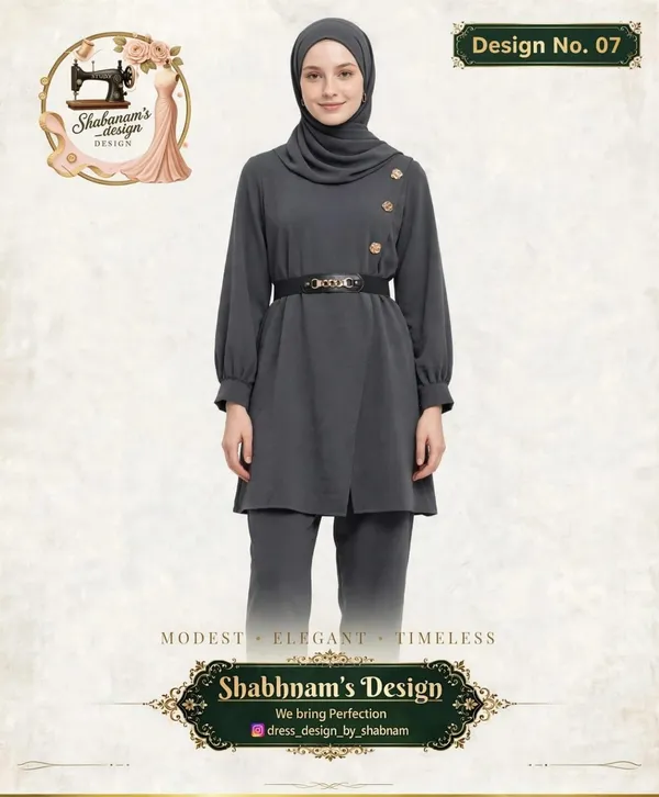 Charcoal_Grey_Modest_Tunic_And_Pants_Set_For_Women
