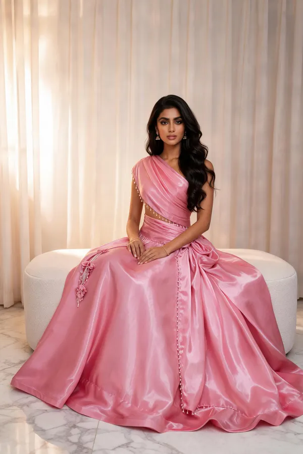 Pink_Jimmy_Choo_Draped_Flared_Lehenga_Set_For_Women