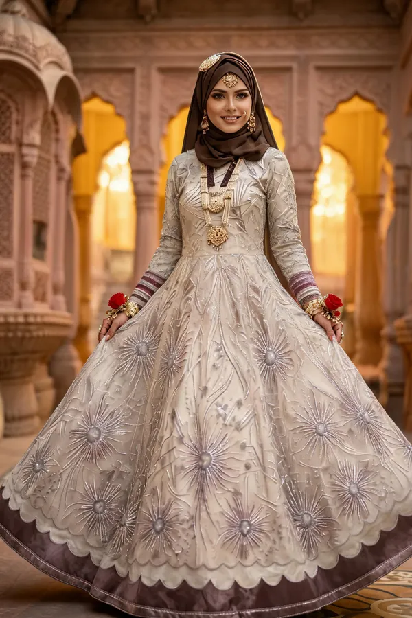 Ivory_Net_Floral_Embroidered_Flared_Lehenga_Set_For_Women