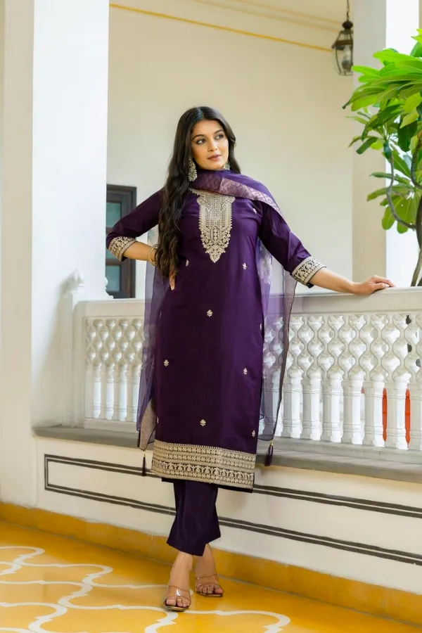 Purple_Embroidered_Straight_Kurta_Set_For_Women