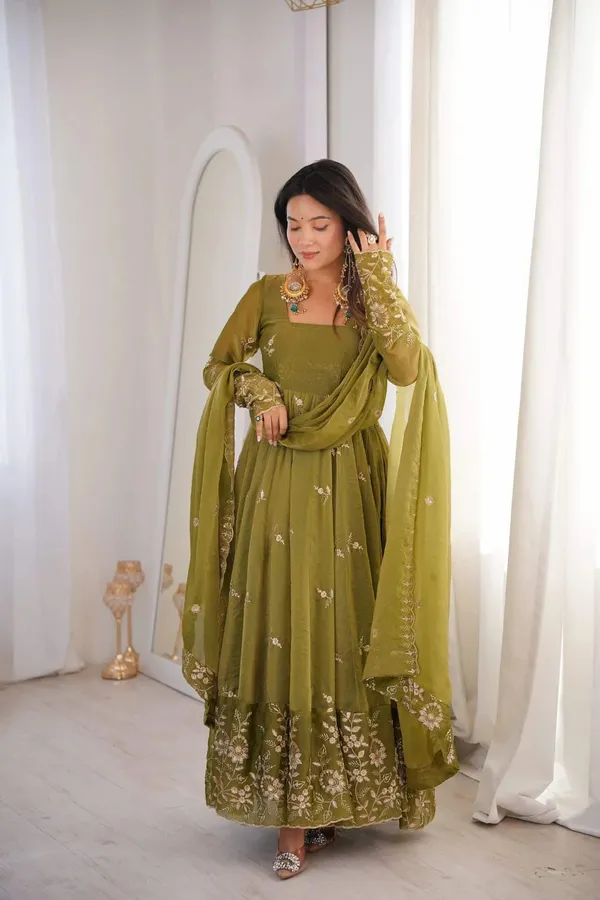 Olive_Green_Embroidered_Anarkali_Suit_For_Women