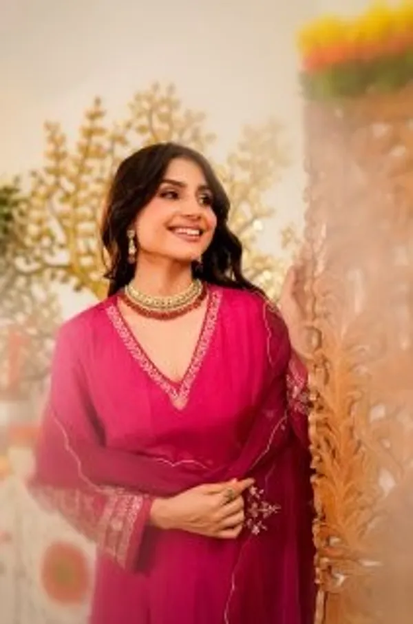 Pink_Embroidered_Anarkali_Kurta_Set_For_Women
