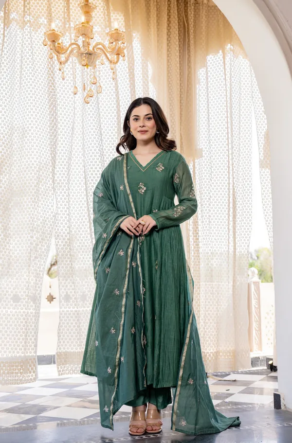Green_Embroidered_Anarkali_Kurta_Set_For_Women