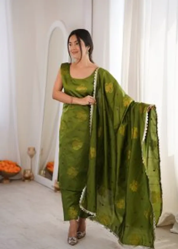 Green_Floral_Print_Kurta_Set_For_Women