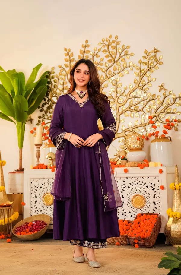 Purple_Embroidered_Anarkali_Suit_Set_For_Women
