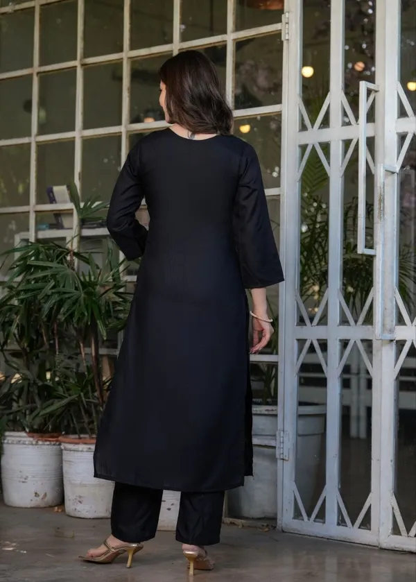 Black_Embroidered_Straight_Kurta_Set_For_Women