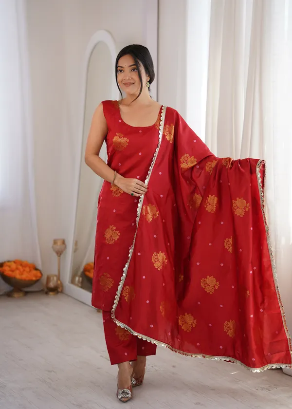 Red_Printed_Straight_Suit_Set_For_Women