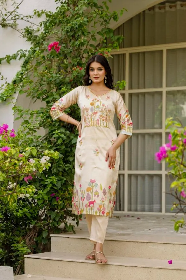 Cream_Printed_Straight_Kurta_Set_For_Women