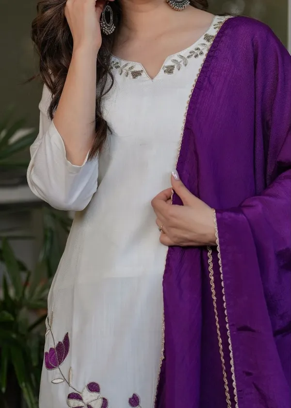 White_Embroidered_Straight_Kurta_Set_For_Women