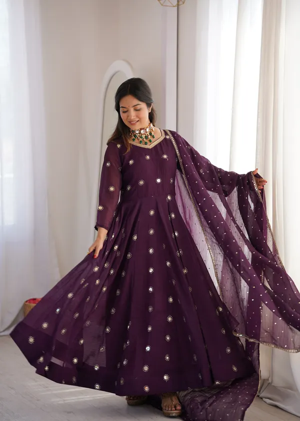 Purple_Embellished_Flared_Anarkali_Suit_Set_For_Women