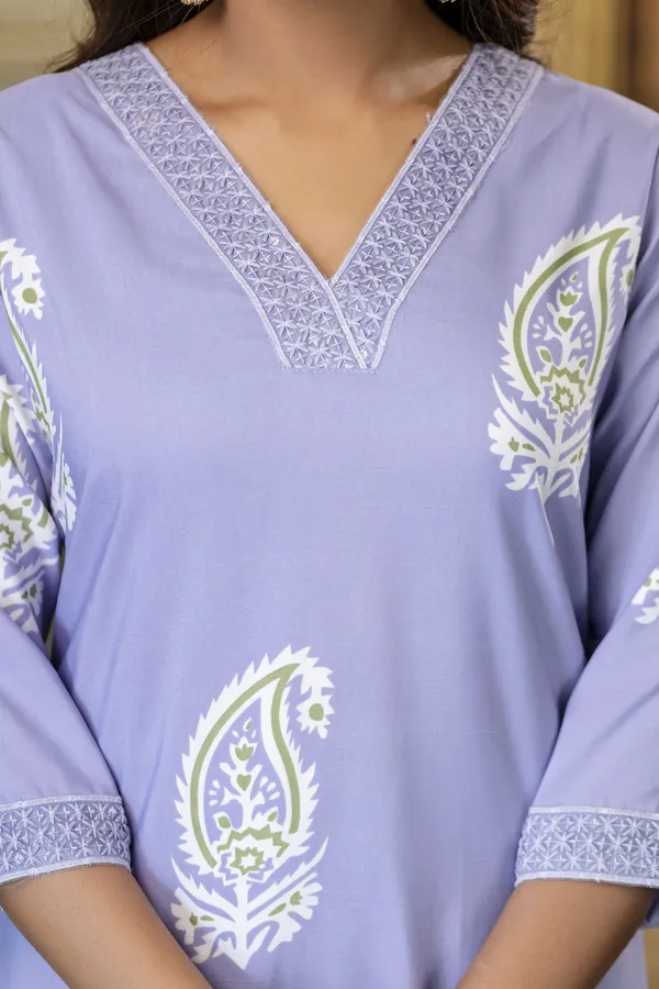 Lavender_Printed_Ethnic_Kurta_Set_For_Women