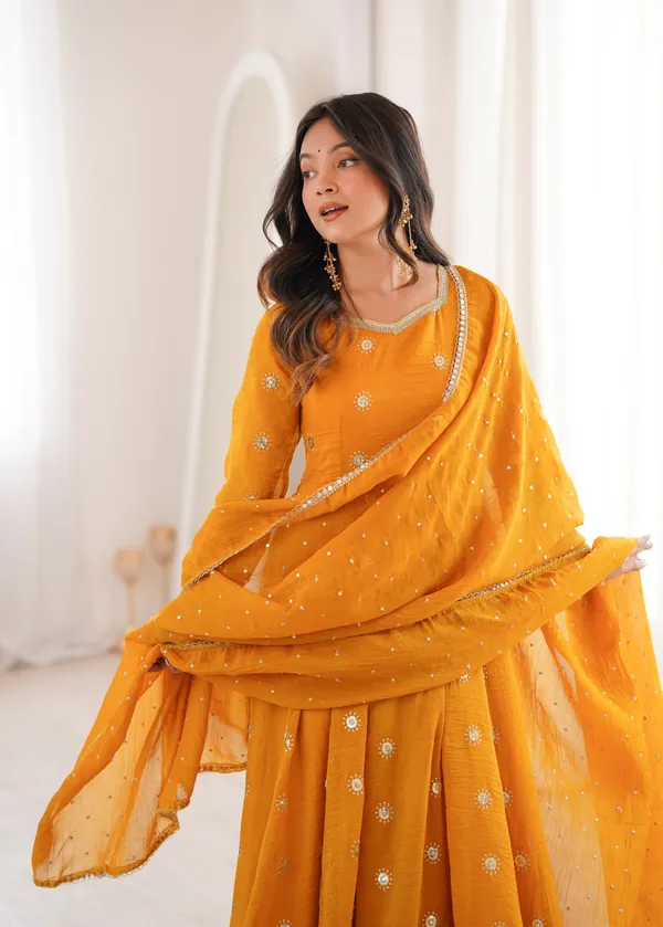 Orange_Embellished_Anarkali_Suit_Set_For_Women