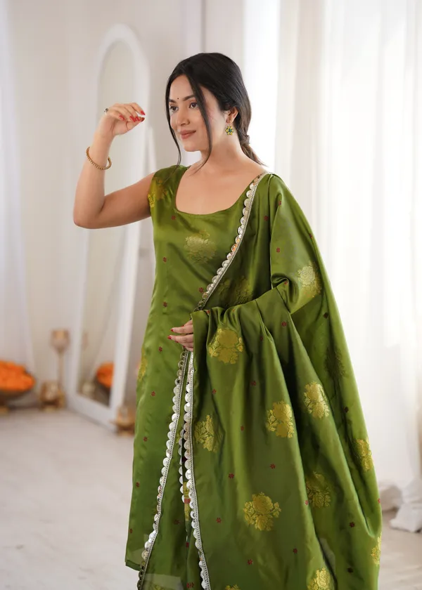 Green_Floral_Print_Kurta_Set_For_Women