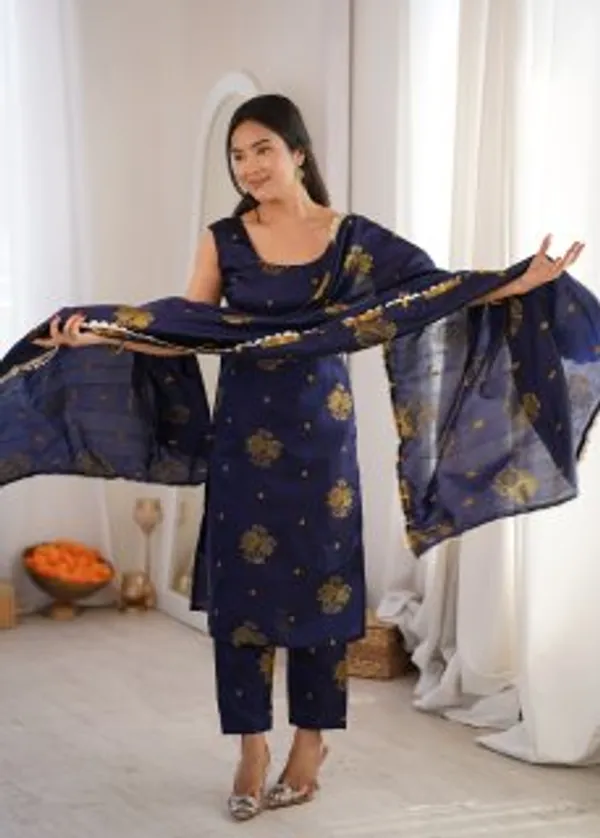 Navy_Blue_Printed_Straight_Kurta_Set_For_Women