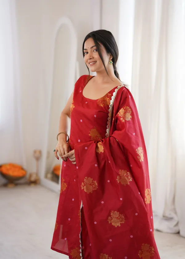 Red_Printed_Straight_Suit_Set_For_Women