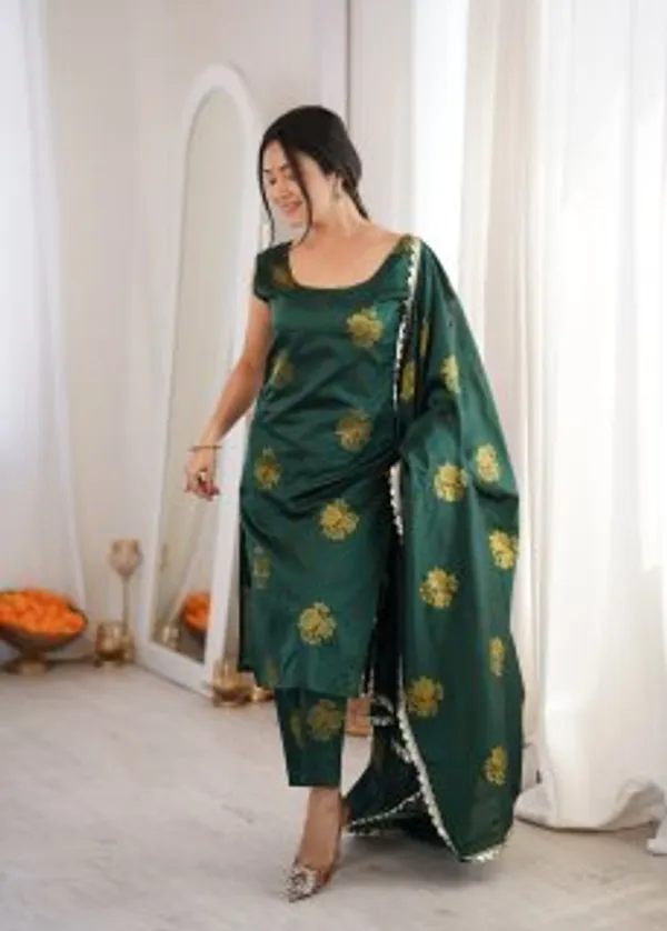 Green_Floral_Print_Ethnic_Suit_Set_For_Women