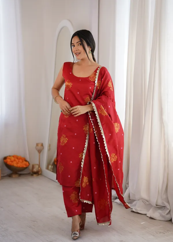 Red_Printed_Straight_Suit_Set_For_Women