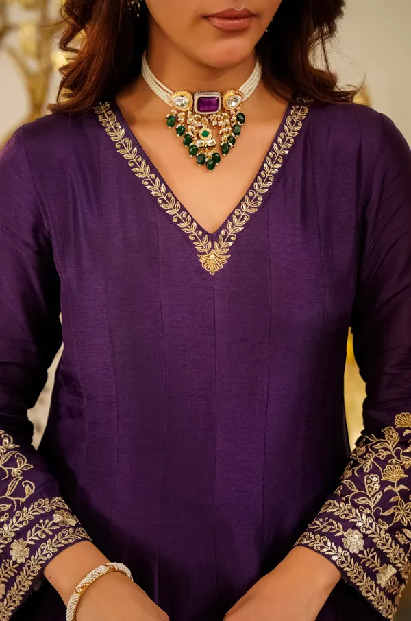 Purple_Embroidered_Anarkali_Suit_Set_For_Women