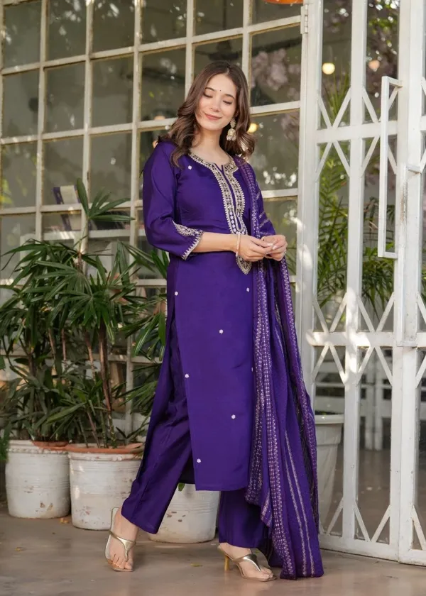 Purple_Embroidered_Kurta_Set_With_Dupatta_For_Women