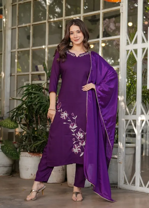 Purple_Embroidered_Straight_Kurta_Set_For_Women