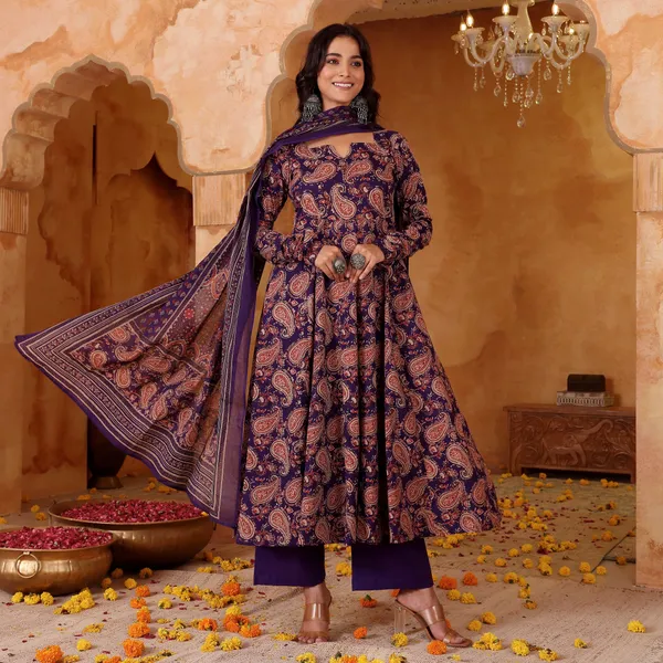 Purple_Printed_Anarkali_Suit_Set_For_Women