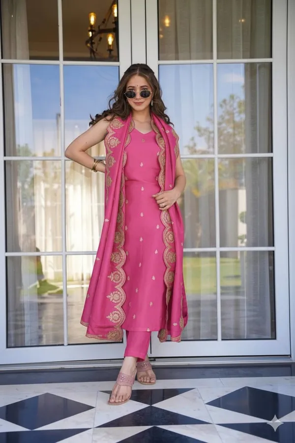 Pink_Embroidered_Kurta_Set_With_Dupatta_For_Women