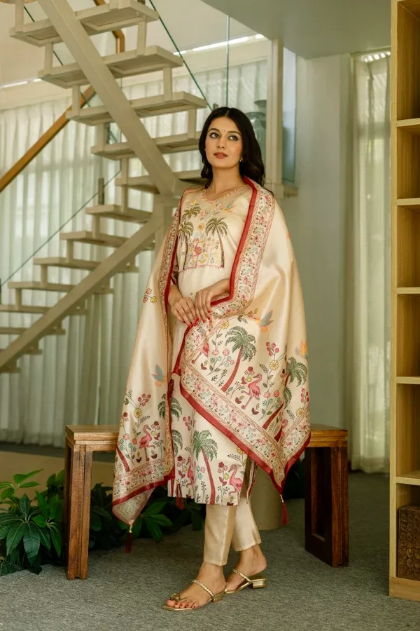 Cream_Printed_Straight_Kurta_Set_For_Women