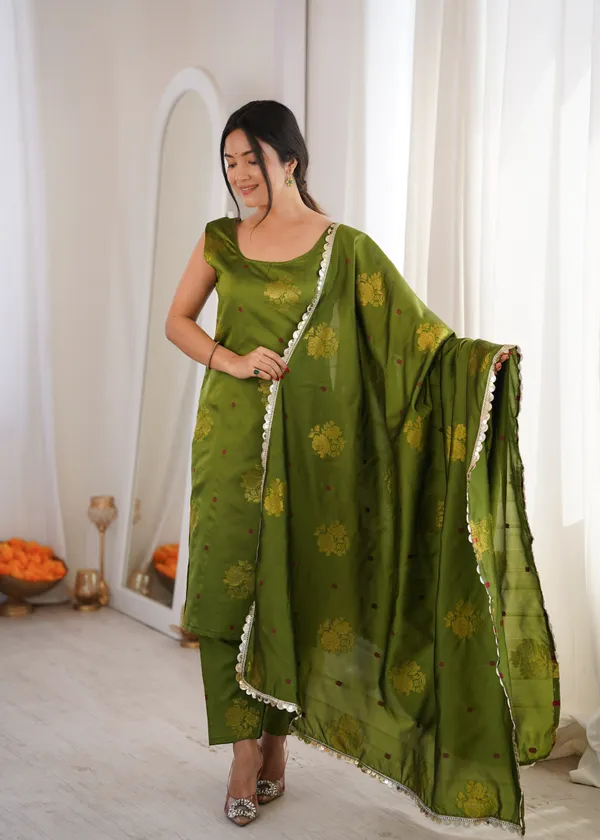 Green_Floral_Print_Kurta_Set_For_Women