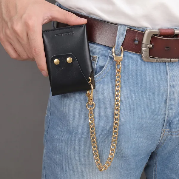 Black_Snap_Slim_2.0_Genuine_Leather_Biker's_Chain_Wallet_For_Men