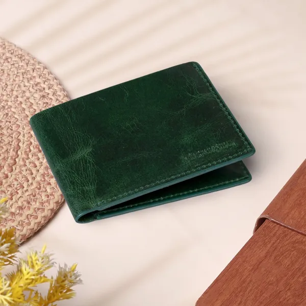 Green_Signature_Genuine_Leather_Bi_Fold_Wallet_For_Men