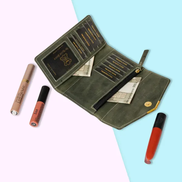 Olive_Green_Diva_Genuine_Leather_Clutch_Wallet_For_Women